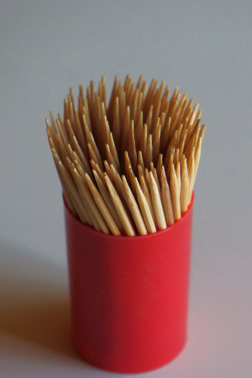 close up shot of toothpicks